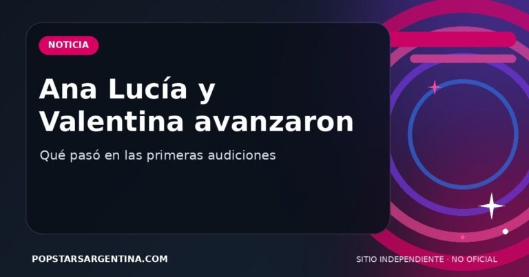 Ana Lucía y Valentina avanzaron — sitio independiente y no oficial